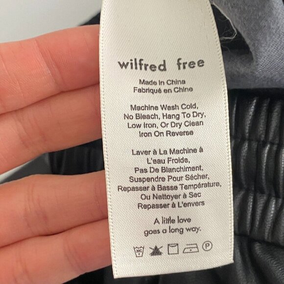 Aritzia Wilfred Free Faux Leather Ankle Pull On Pants Size M Black Drawstring - Picture 7 of 11
